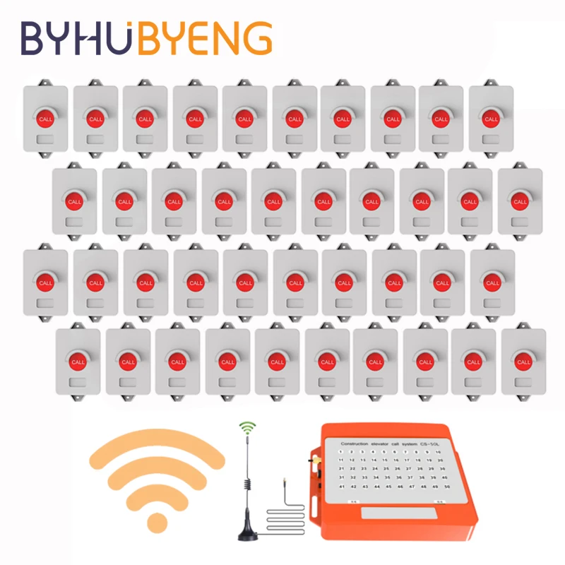 Беспроводная конструкционная кнопка вызова официанта BYHUBYENG полностью
