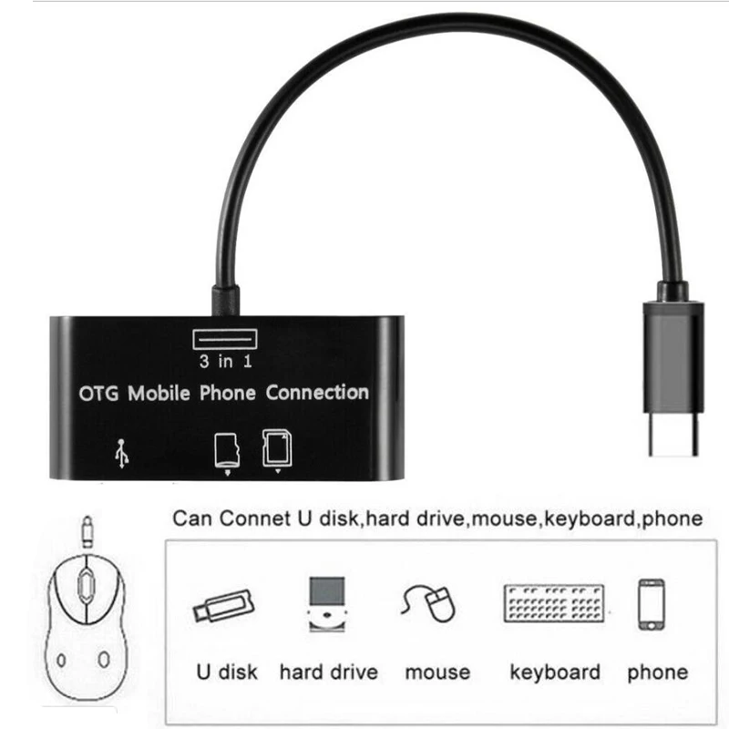 Кардридер USB 2,0 Micro SD TF MMC OTG Смарт-карта памяти адаптер для ноутбука USB 2,0 type C кардридер для Macbook Android PC