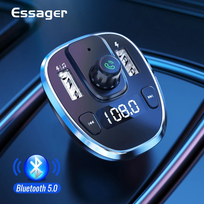 Essager USB Автомобильное зарядное устройство беспроводной Bluetooth 5 0 автомобильный