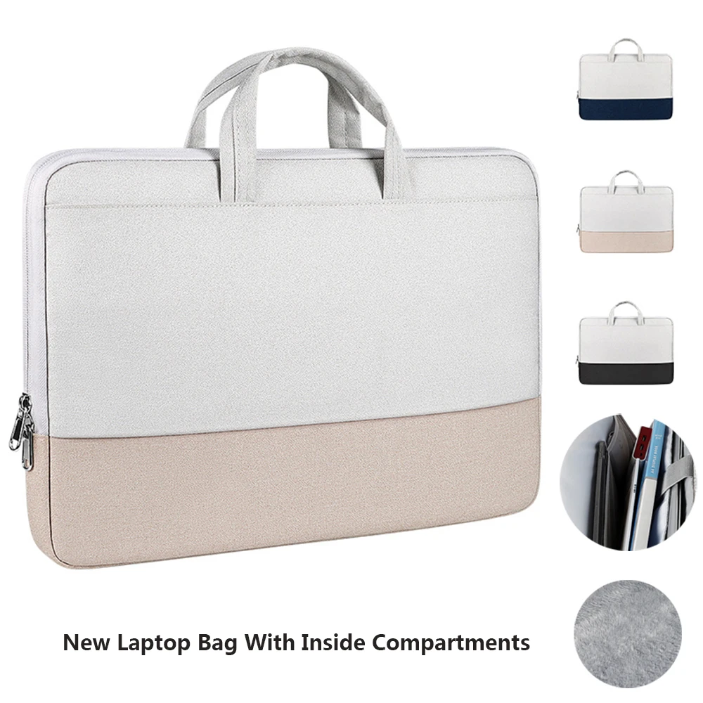 New Waterproof Handbag With Inside Compartment Laptop Bag 13.3 14 15.6 Inch Notebook Case Sleeve For Macbook M1 Xiaomi Briefcase |