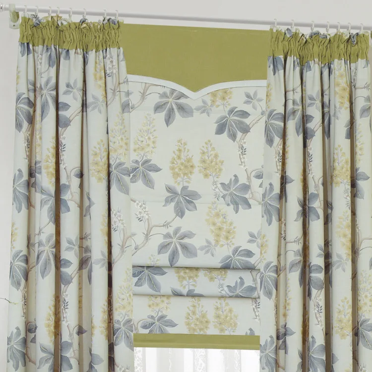 

Rural Cotton and Linen Printing Shade Curtains for Living Dining Room Bedroom.