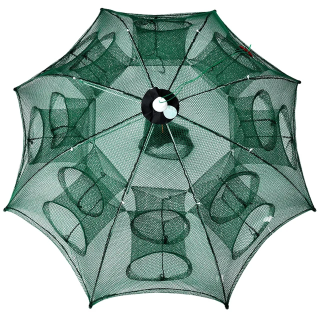 Nylon Steel 4-20 Holes Portable Hexagon Fishing Net for Crayfish Fish Automatic Trap Shrimp Carp Catcher Cage Mesh Net Crab Trap 2