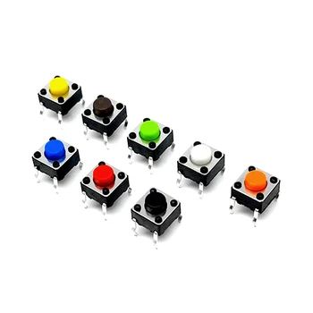 

1000Pcs 6*6*5mm Through Hole Micro Push Button Tactile Tact Electronic Switch Brown/Blue/Black/Red/Orange/Green/Yellow/White
