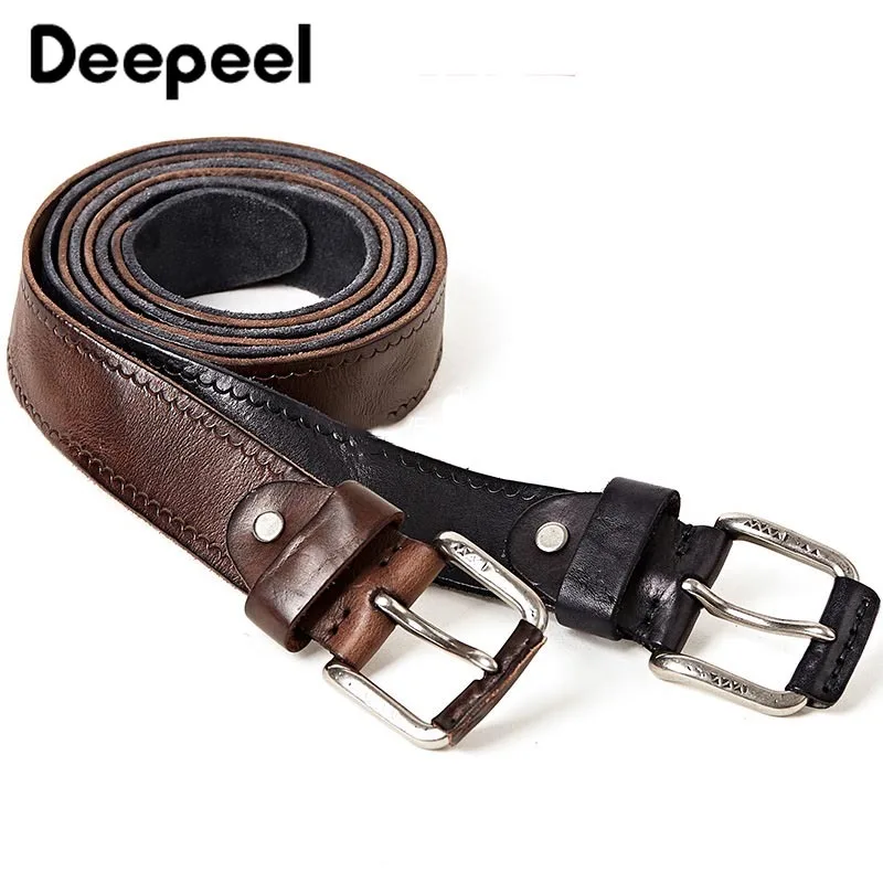 Deepeel, 1 шт., 3,7 см* 105 см-125 см, мужской кожаный ремень, первый слой, кожаный мужской ремень с пряжкой из тисненого сплава YK674