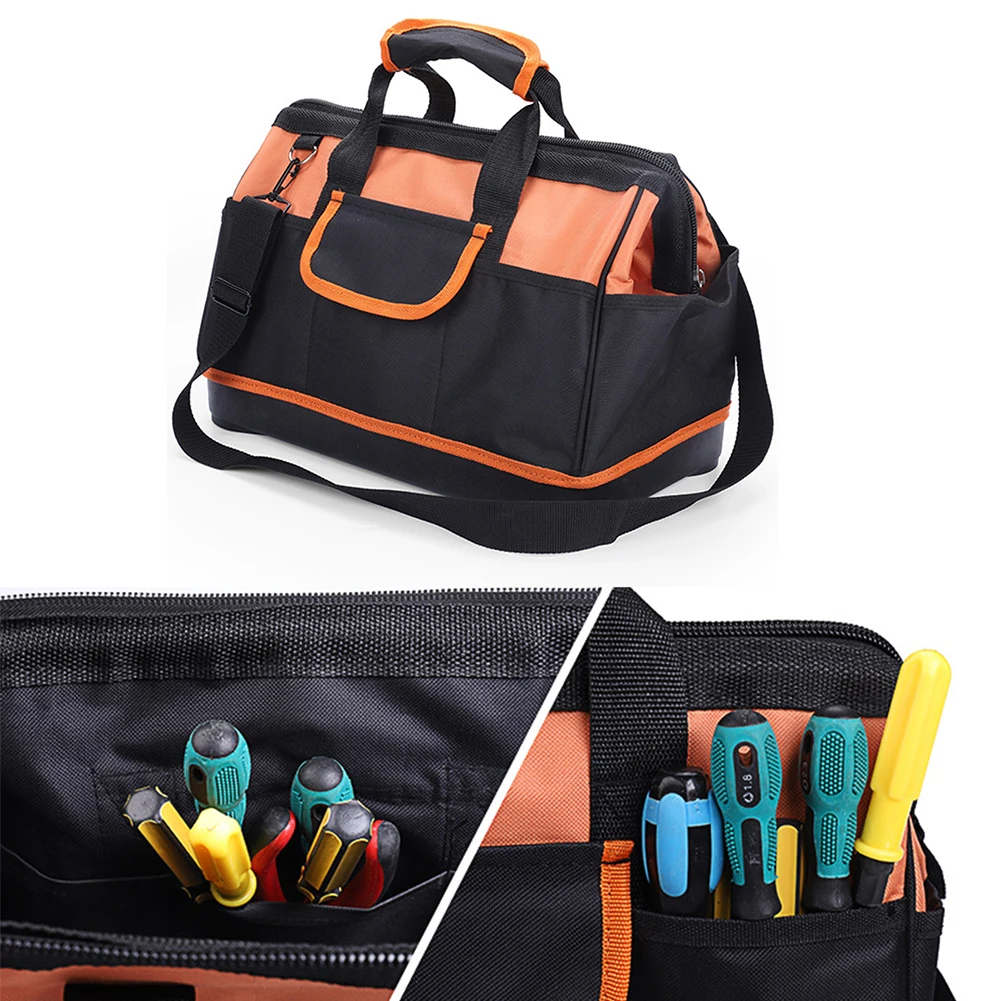 Широкий рот электрика оборудования водонепроницаемый износостойкость плеча Многофункциональный прочный ремни Ручка инструмент сумка с двойной подкладкой