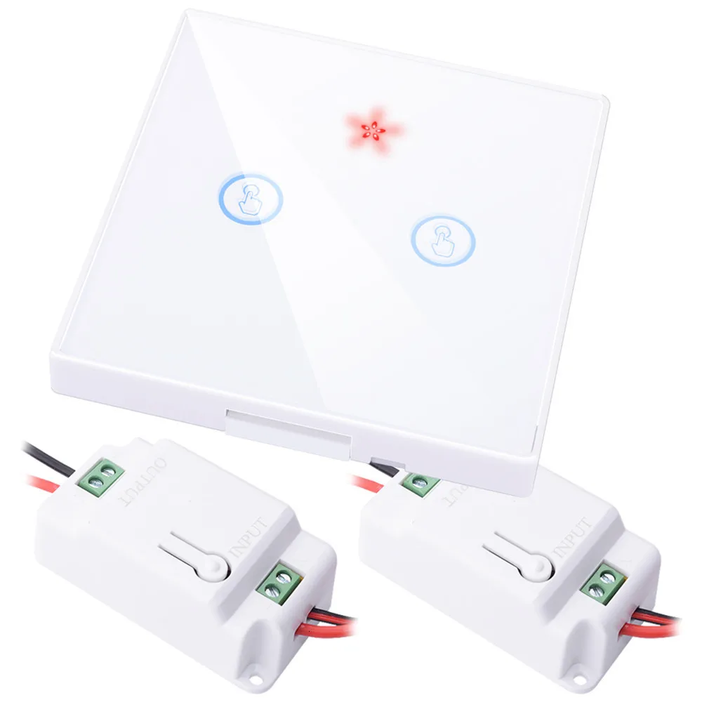 2 gang 2 Receiver W Умный дом без провода прерыватель дистанционного управления RF светильник стеклянный экран 1 2 3 панель настенный светильник - Цвет: 2 gang 2 Receiver W