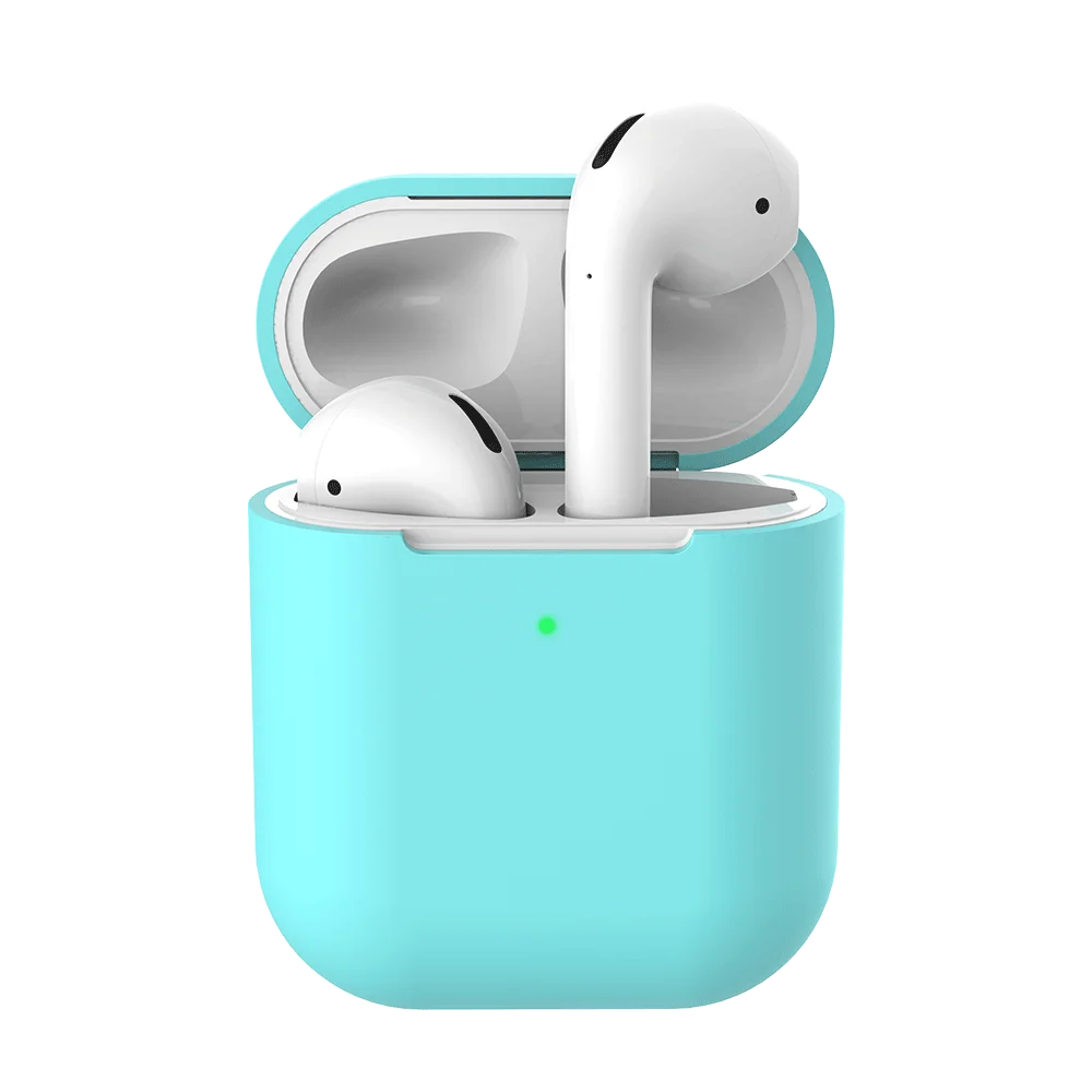 Green Роскошные силиконовые защитные чехлы для Apple Airpods крышка Беспроводная Bluetooth наушники чехол для Apple Airpods 2 зарядная Коробка Чехол - Цвет: Green