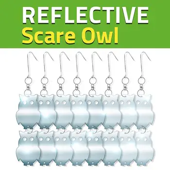 

8Pcs Bird Repellent Mirrors Extra Bright Reflective Owl Discs Animal Scare Tool