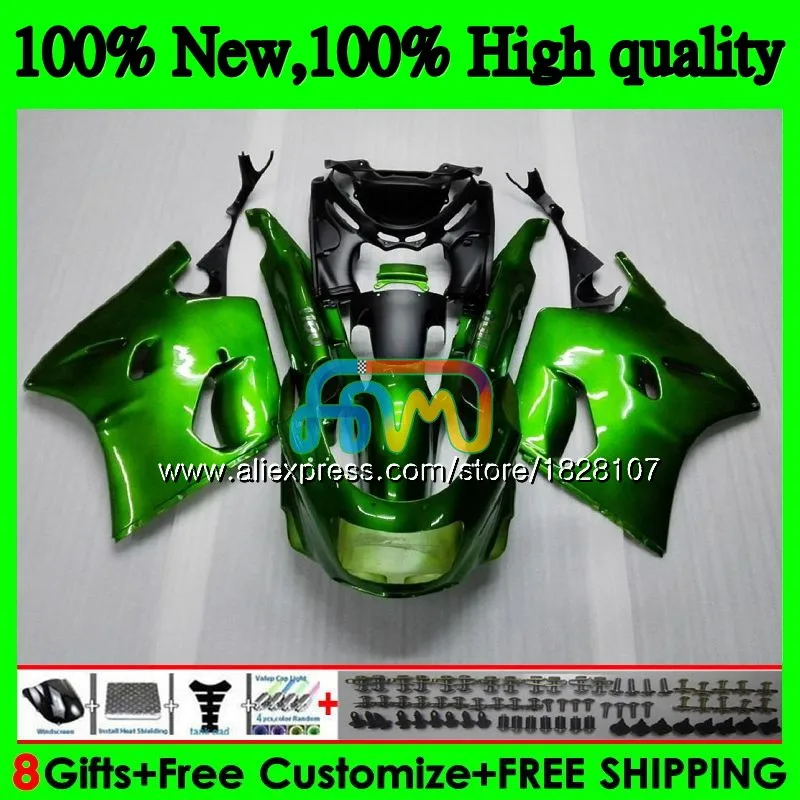 Корпус для KAWASAKI ZX-11R ZZR 1100ZZR1100 блеск зеленый ZX11 R ZZR-1100 7BS. 5 ZX-11 ZX 11R ZX11R 90 91 92 1990 1991 1992 обтекатель