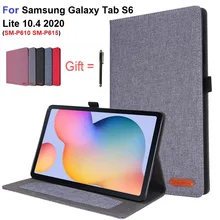 

PU Leather Tablet Case for Samsung Galaxy Tab S6 Lite 10.4'' 2020 SM-P610/P615 Magnet Cover Shell Protective Case with Stylus