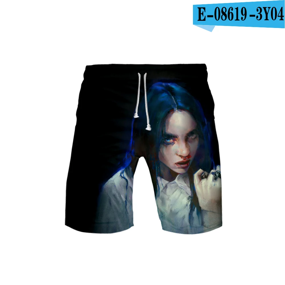 3D Billie Eilish, быстросохнущие шорты для плавания, шорты для мужчин, одежда для плавания, мужские купальные костюмы, Летние плавки для купания, пляжная одежда для серфинга - Цвет: 3D