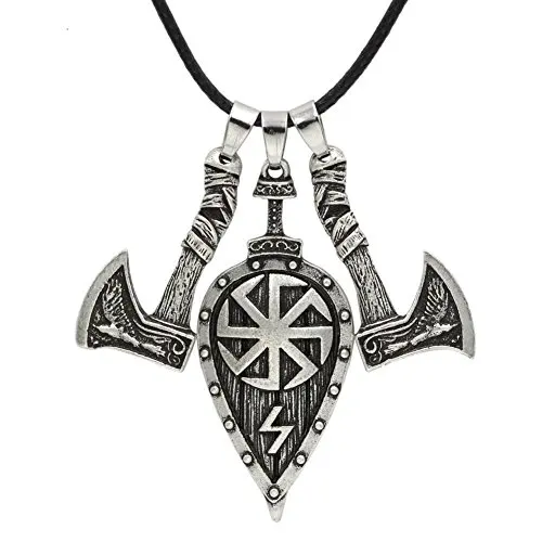 GuoShuang мужчины Викинг один мА скандинавский троица Valknut Vegvisir компас амулет кулон