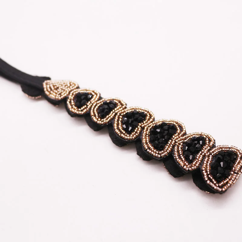 Ethnic Glass Beads Handmade Headband Pearl Rhinestone Customized Beaded Hairband For Women & Girls Hair Accessories