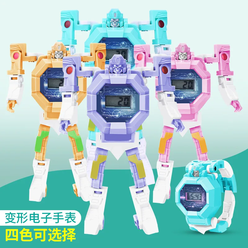 

Boy Transformation Toy Watch Electronic Display Creative Transformation Diamond Children Transformation GIRL'S Watch