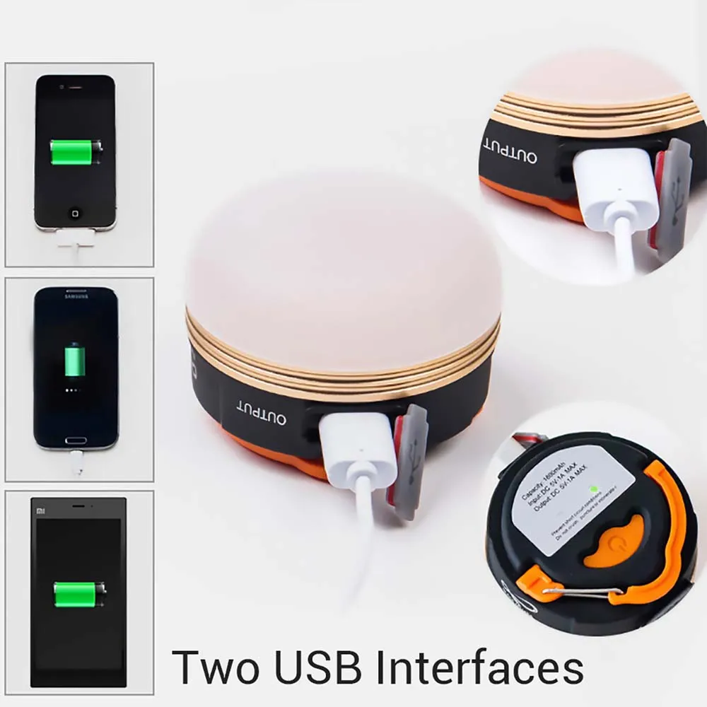 Portable Camping Lights 3LED Mini Lantern Tents Lamp Outdoor Hiking Night Hanging Lamp USB Rechargeable Magnetic LED Night Light 3