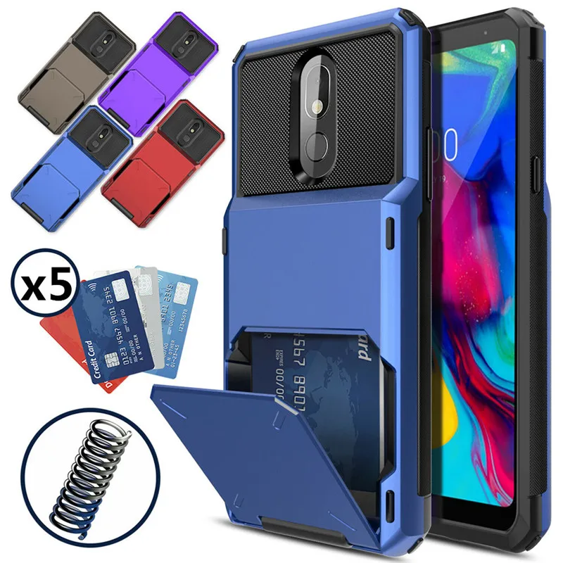

Case for LG Stylo 5/ 5+/ 5 Plus 5V Stylo 4 K40 Case Wallet 5-Card Pocket Credit Card Holder ID Slot Protective Cover For Stylo4