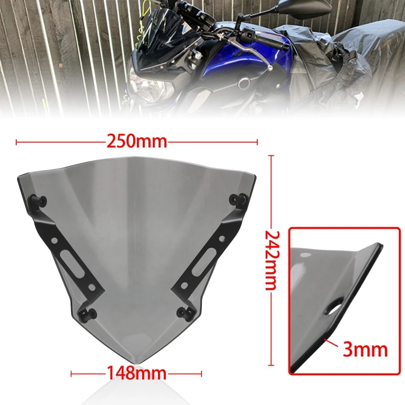     ÷ ߸ MT-07 2018 2019 2020 MT07 FZ07 MT FZ 07  ׼ Pare-Brise Wind deflector