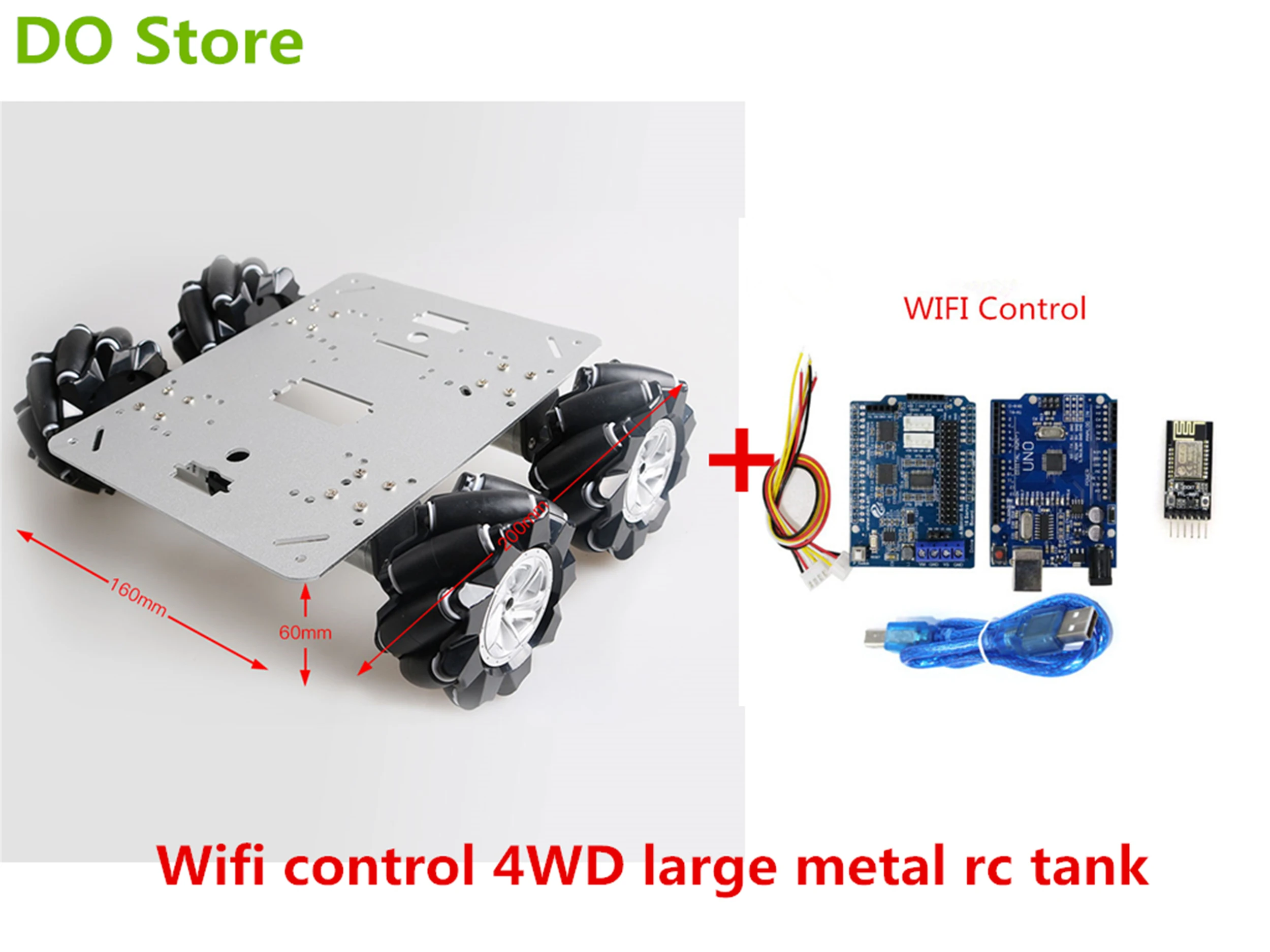 Сделать магазин Wifi/Bluetooth/ручка управления 4WD Металл RC робот танк Шасси Комплект 80 мм Mecanum Omni колеса 12 В DC двигатель DIY для Arduino