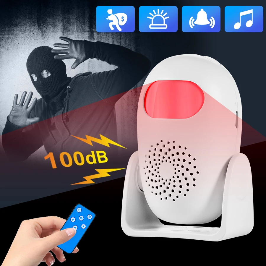 

Home Security PIR MP Alert Infrared Sensor Anti-theft Motion Detector Alarm Monitor Wireless Alarm system+2 remote controller
