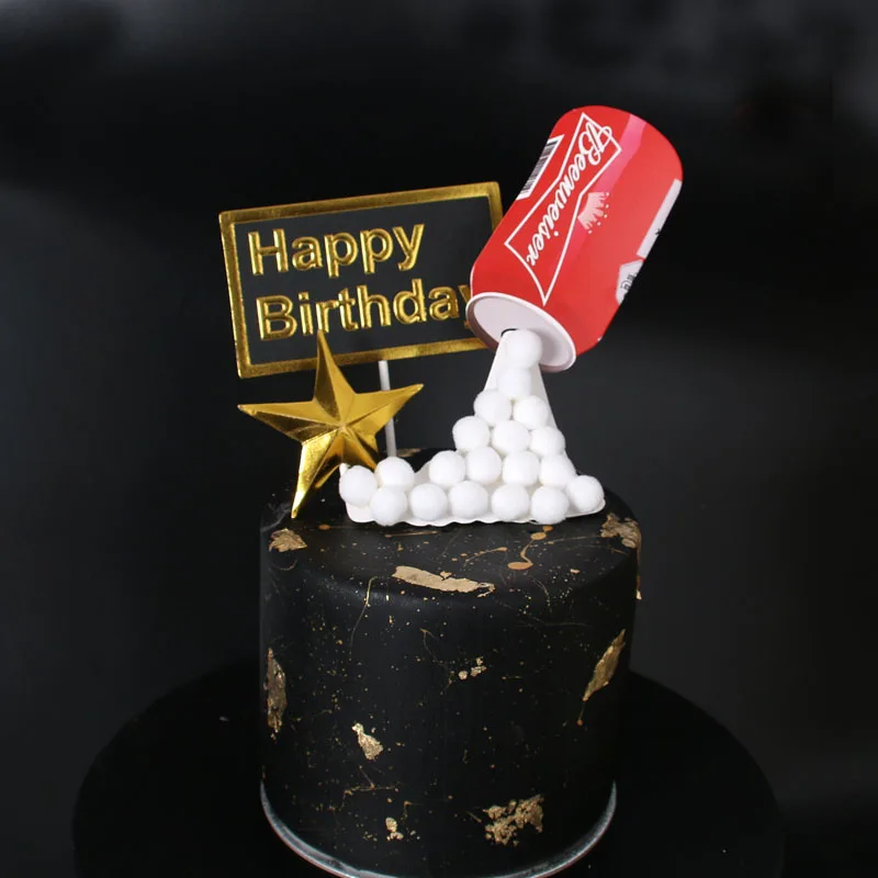 3D пиво помадка украшения торта взрослых Топпер для торта «С Днем Рождения» вечерние принадлежности для мальчиков на день рождения DIY украшения торта