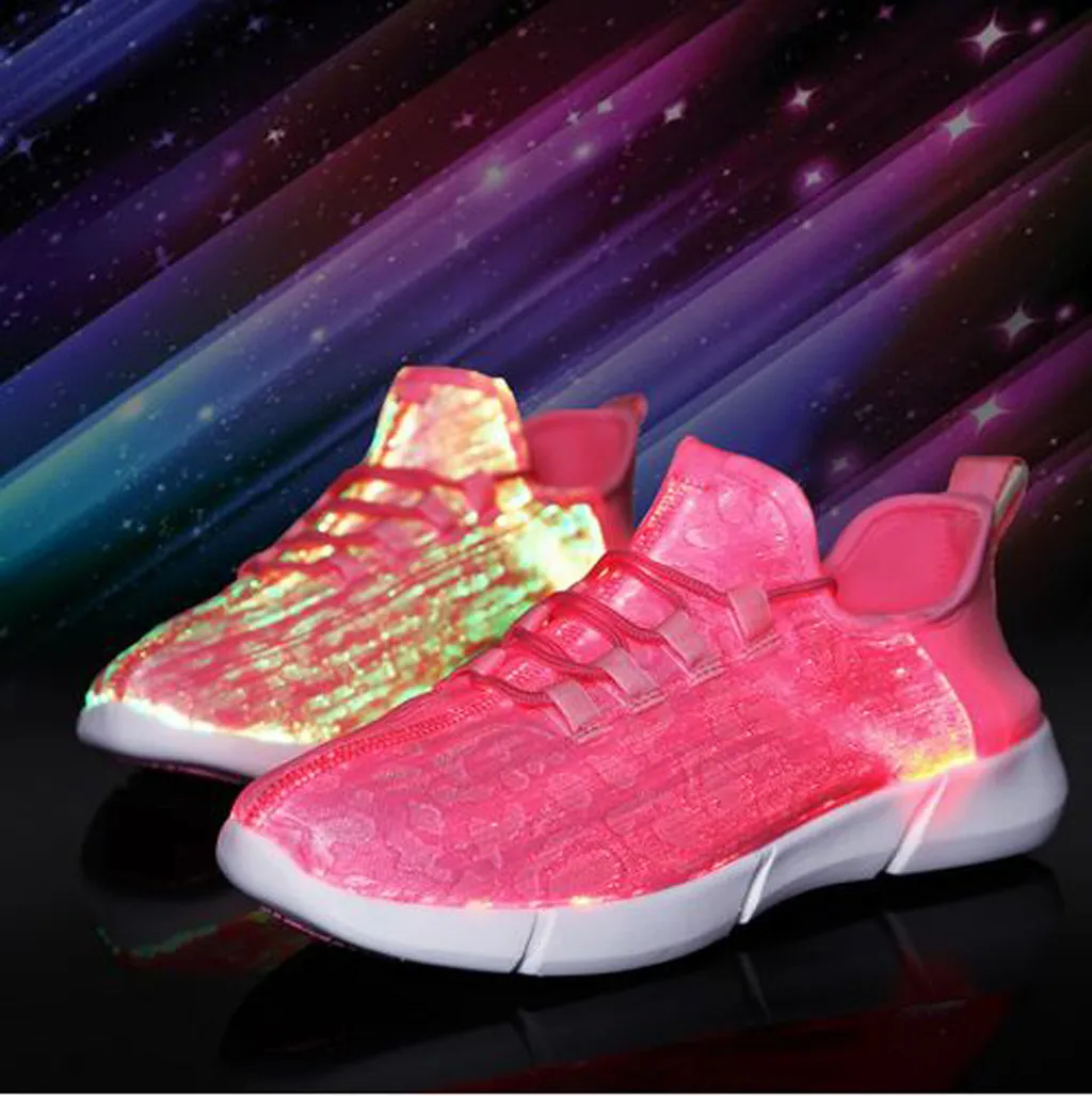 PK Shoes Men Autumn Winter Fashion Breathable Couple Lace-Up led light Sneakers Shoes - Цвет: PK