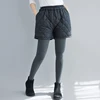 Elastic High Waist Loose down Shorts big Women pockets Wide Leg bottoms Ladies casual black warm cotton padded trousers ► Photo 2/6