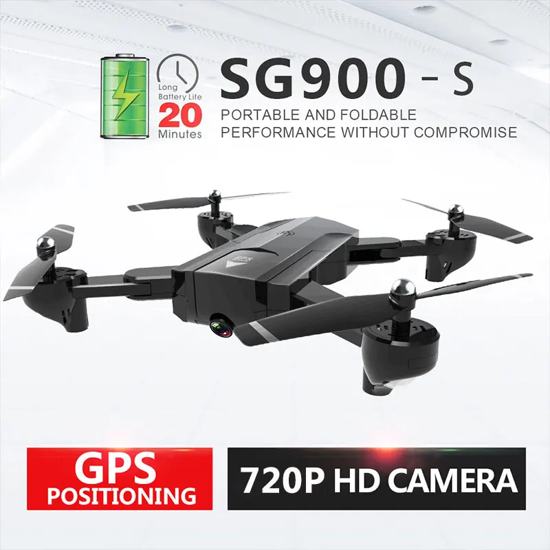 

RC Quadcopter SG900s Drone 2.4G 4CH 6-Axis 1080P Stable Gimbal Quadrocopter GPSPosition Surround Follow Return Wide-angle Camera