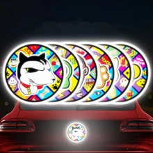 Креативные Светоотражающие Предупреждение ющие наклейки в виде животных с граффити, лента для ночной безопасности, напоминающая о дальнем свете, автомобильная наклейка, изготовленная из 3M материалов