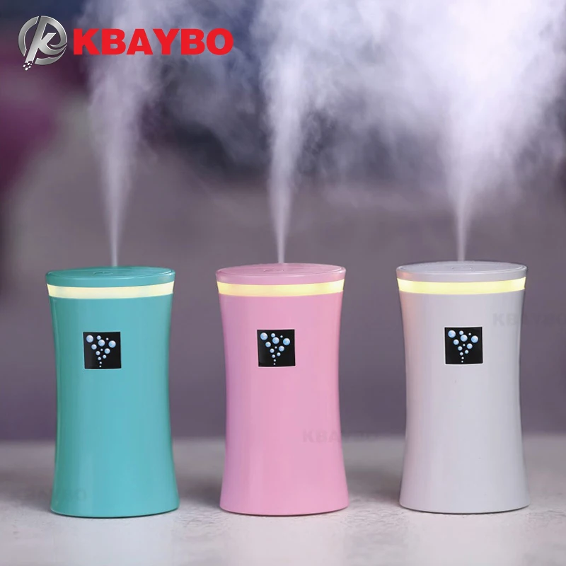KBAYBO 230ML Mini Car Diffuser Ultrasonic Air Humidifier USB Diffusers Mist Maker with LED Lights Car Humidifier for Home Office