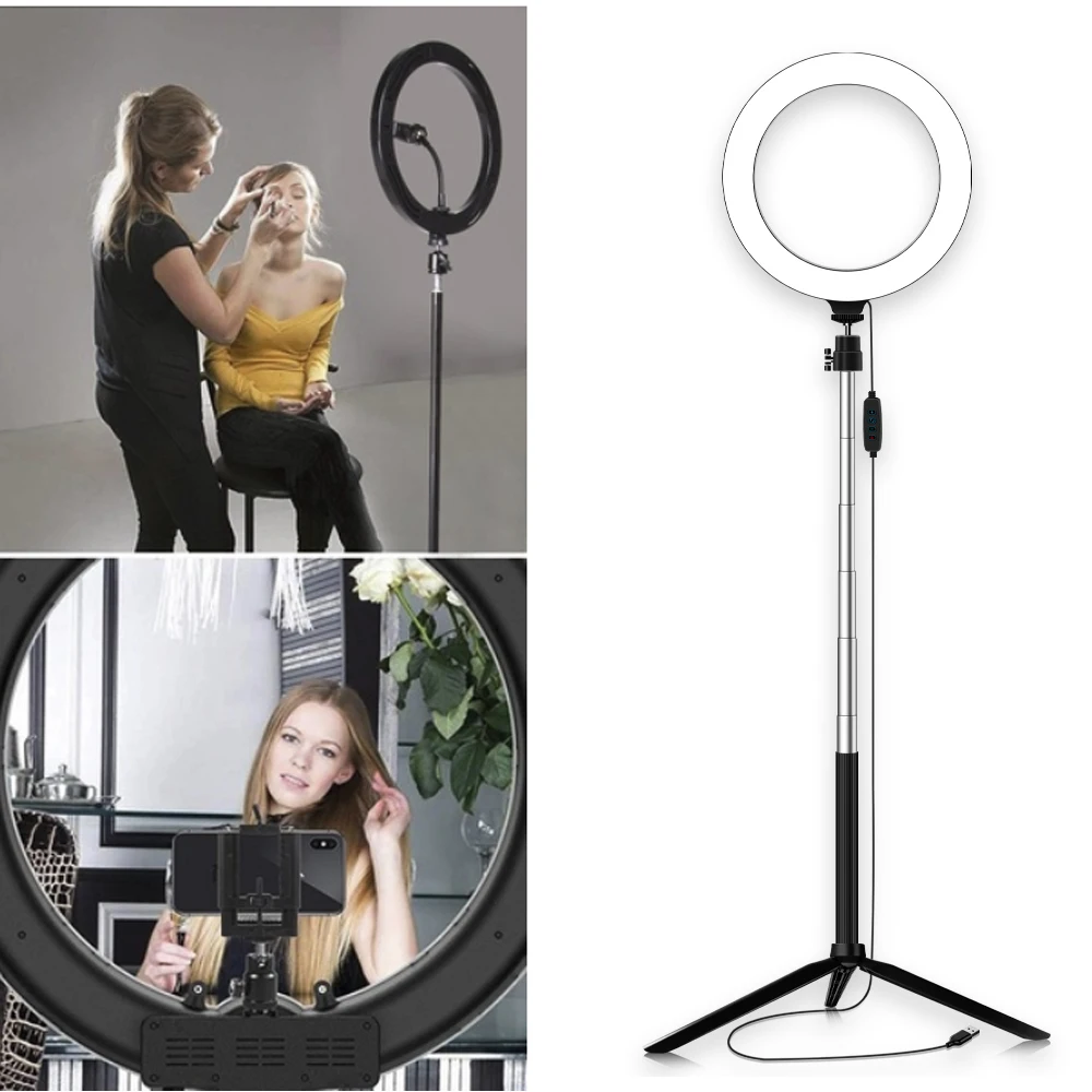 

LED Ring Light Ring Fill Light Lighting Makeup Bluetooth 20cm Universal Video Light Lamp Portable Photo Sudio