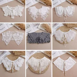 New Lace Fake Collars Neck Shawl Shirt Blouse Detachable Collar for Women Wrap False Collars Ladies Sweater Decorative