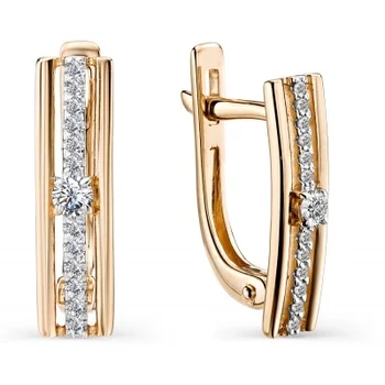 

Alcor earrings with 26 diamonds in red gold