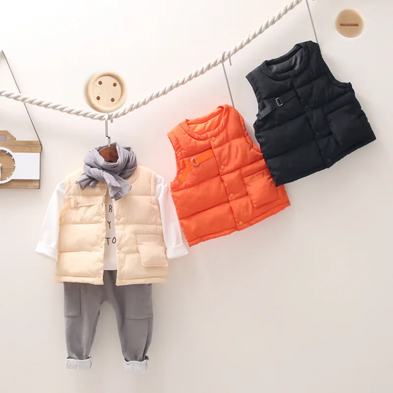 

Autumn Winter Girls Casual Vest Jacket Children Outerwear Coats for Girls Vest Infant Baby Down Vest Sleeveless Kids Warm Jacket