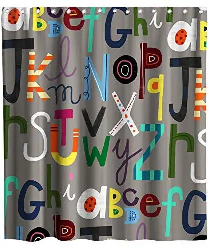 Красочный алфавитный дизайн алфавита ABC тема ткань черно-белая занавеска для душа