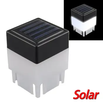 

Solar LED Lamp Solar Powered Light Square Waterproof Park Fence Post Christmas Decor Pool Garden Lights White Pathway Yard