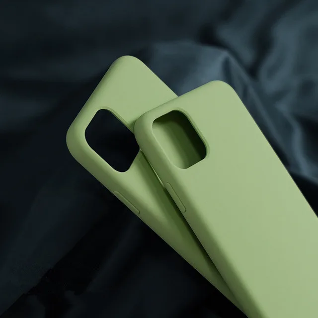 Жидкий силиконовый чехол для телефона для iPhone 11 Pro Max 6 6S 7 8 Plus X XS XR XS Max Полночь Зеленый мягкий полный защитный чехол - Цвет: Светло-зеленый