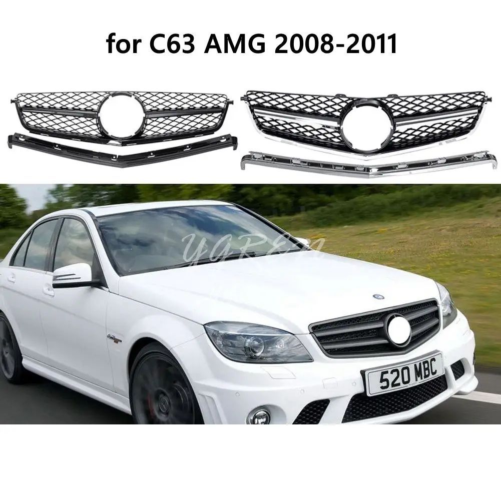 Для Mercedes Benz W204 C63 AMG передний капот гриль решетка 2008 2011 седан и купе|Передние