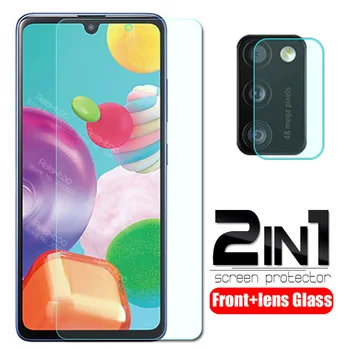 

2 in 1 Camera lens protective Glass For Samsung Galaxy A41 a415F sm-a415F a 41 6.1" screen protector safety armor tempered Film