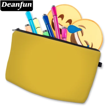 

Deanfun Toiletry Bag For Women Pure Printed Mini Makeup Bag For Girls Yellow Zipper Bag D52453