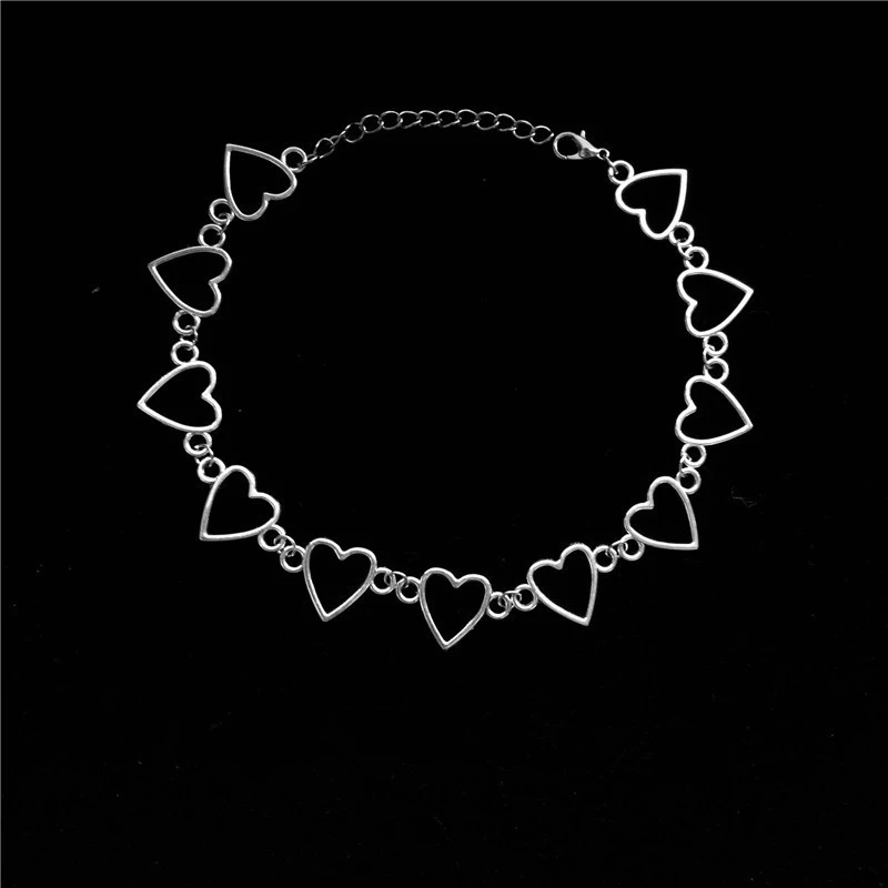 Heart Necklace Японское и корейское винтажное ожерелье в форме сердца, женское ожерелье на шею, милое ожерелье на цепочке, классная девушка, персонализированное ювелирное изделие - Окраска металла: Heart Necklace