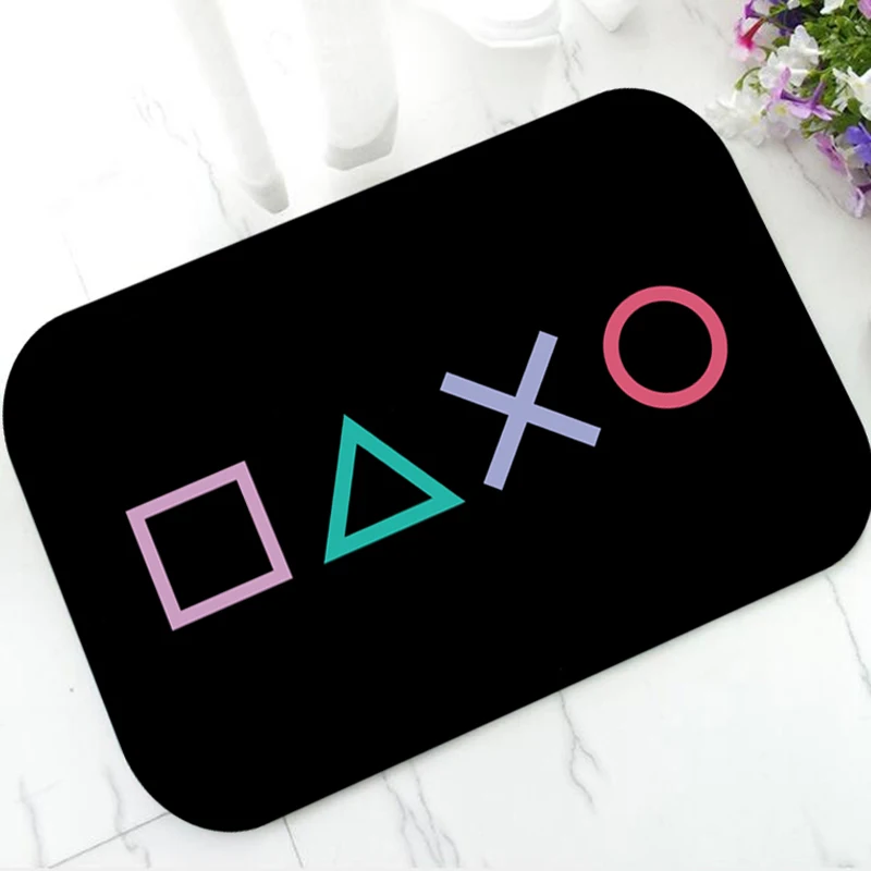Крутой черный игровой Придверный коврик с кнопками контроллера Playstation для