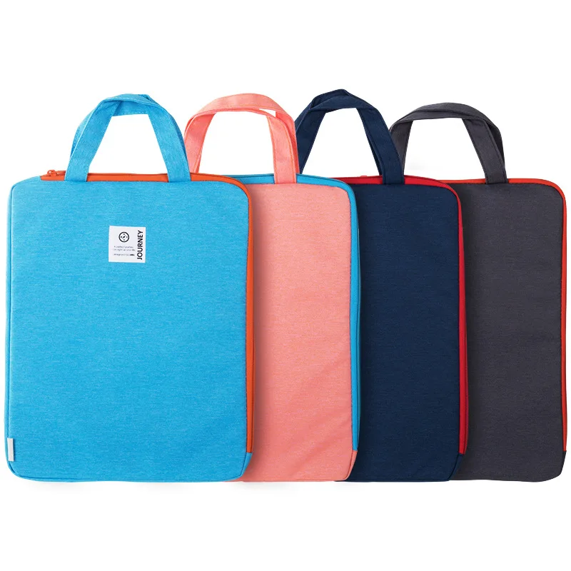 

Deli 72449 Hand Zipper Bag Canvas File Holder Portfolio File Bag Business bu xi dai