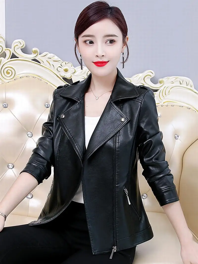2020 Genuine Motocycl Leather Jacket Women Real