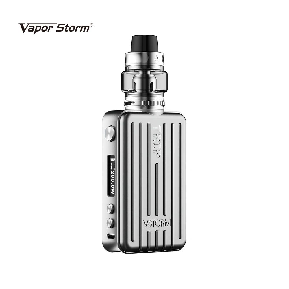 Паровой шторм комплект с 200 Вт Vapor Storm Trip Box Mod и 2 мл/6 мл Trip Tank 0,91 дюймов OLED без 18650 батареи против Drag 2