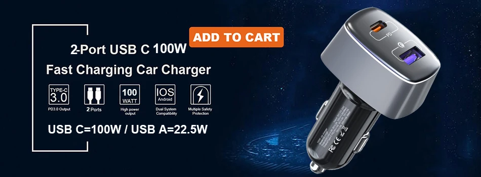 usb triple socket TQUQ 95W 3-port USB C Car Charger,Super Fast Charging PPS PD 65W/45W/30W/20W QC4+ 18W For Xiaomi Laptop iPhone12 Samsung galaxy mobile phone chargers