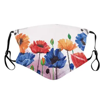 

Green Tree Flowers Print Cotton Facemask Adjustable Earloop Mask Outdoor Sport Cycling Mask Washable Reusable Mouth Mask N4