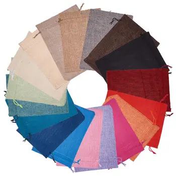 

18 Pcs 23x17cm Burlap Packing Pouches Drawstring Bags Gift Bag