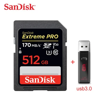 

SANDISK EXTREME PRO High Speed Read speed 170MB/s write speed 90MB/s SDHC/SDXC UHS-I MEMORY CARDS Capture 4K Ultra HD 512GB