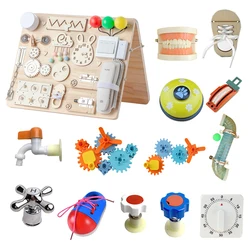 Children Montessori Toys Baby Busy Boards Activity Board Basic Skills Buckle Training Locks Latch Educational Learning Toy Games