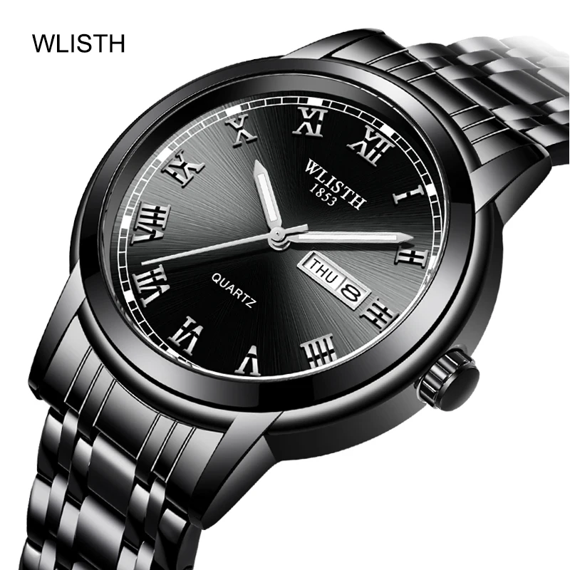 

Stainless Steel Watches Mens Top Luxury Brand Sport Waterproof Quartz Watch Men Analog Week Date Male Clock Relogios Masculino